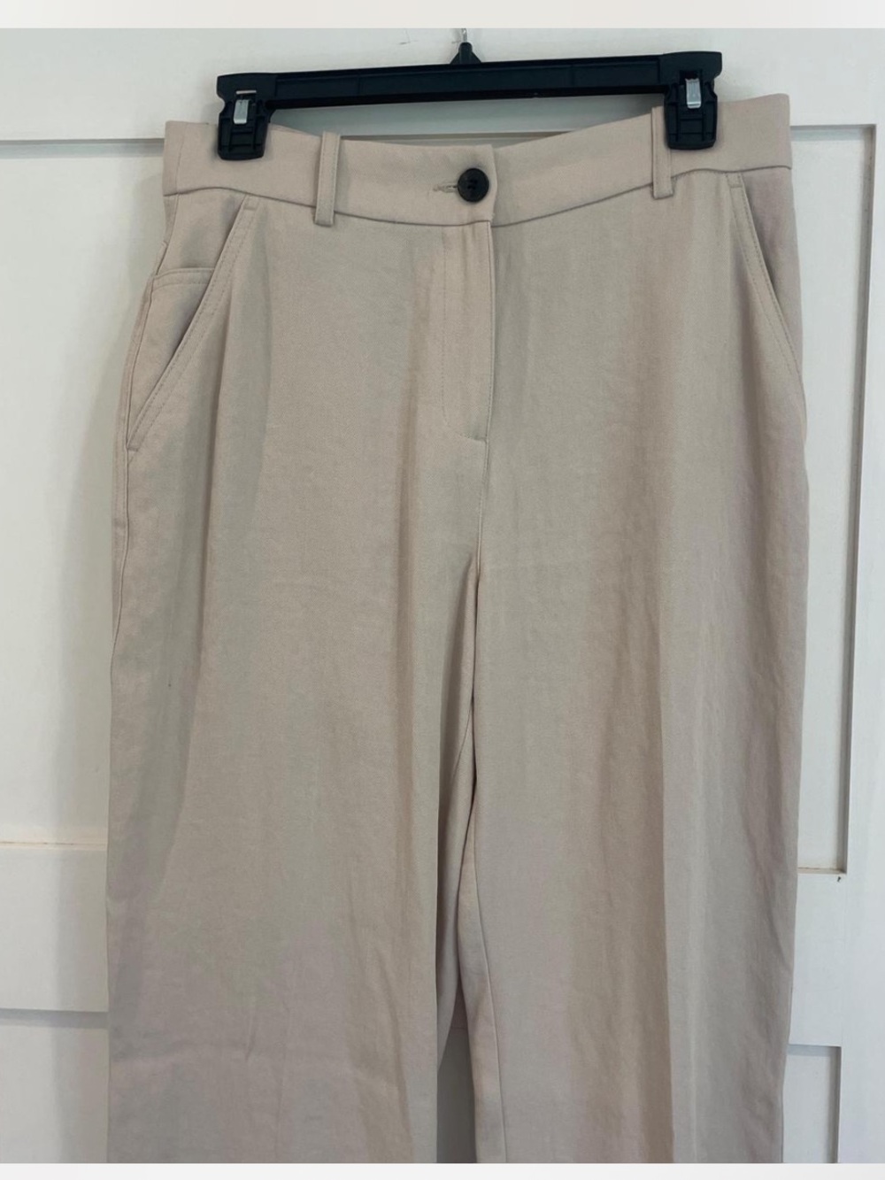 H&M Light Beige High-Rise Trousers